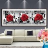 3pcs Red Rose - Full Round Diamond Painting - 95x34cm
