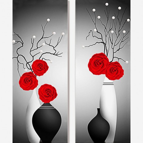 2 Panel Flower Vase - Special Shaped Diamond - 50x60cm