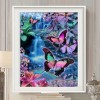 Colorful Butterfly - Partial Round Diamond - 40x30cm