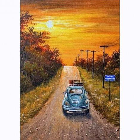 Driving Car - 5D DIY Round Drill Diamond Painting 30*40cm