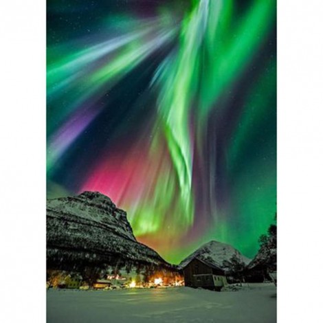 Aurora Scenery - Full Round Diamond - 40x30cm