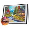 Color River Cottage House - Full Round Diamond - 50x40cm