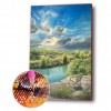 5D Diamond Painting Kits Chair on Cliff Full Round Drill Picture Handicraft