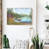 Wood House by Lake - Full Round Diamond - 50x40cm