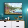 Wood House by Lake - Full Round Diamond - 50x40cm