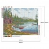 Wood House by Lake - Full Round Diamond - 50x40cm
