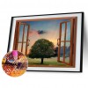 Window View? Big Tree of - Full Round Diamond - 40x30cm
