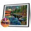 DIY Full Round Diamond Painting Lakeside Woods Picture Rhinestone Mosaic