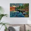 DIY Full Round Diamond Painting Lakeside Woods Picture Rhinestone Mosaic