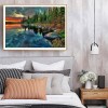 DIY Full Round Diamond Painting Lakeside Woods Picture Rhinestone Mosaic