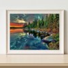 DIY Full Round Diamond Painting Lakeside Woods Picture Rhinestone Mosaic
