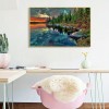 DIY Full Round Diamond Painting Lakeside Woods Picture Rhinestone Mosaic