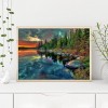 DIY Full Round Diamond Painting Lakeside Woods Picture Rhinestone Mosaic