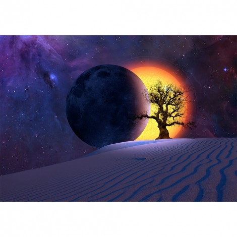 Desert Eclipse - Full Round Diamond - 40x30cm