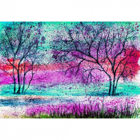 Dreamlike Forest - Full Round Diamond - 40x30cm