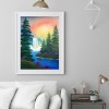 DIY Waterfall Full Drill Round Diamond Painting Bead Art Mosaic Home Decor