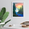 DIY Waterfall Full Drill Round Diamond Painting Bead Art Mosaic Home Decor