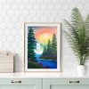 DIY Waterfall Full Drill Round Diamond Painting Bead Art Mosaic Home Decor