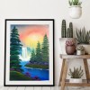 DIY Waterfall Full Drill Round Diamond Painting Bead Art Mosaic Home Decor