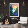 DIY Waterfall Full Drill Round Diamond Painting Bead Art Mosaic Home Decor