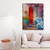 5D DIY Diamond Painting Kits Red Door Full Round Drill Picture Handicrafts