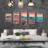 5 Panels Mountains River  - Full Round Diamond - 103x45cm
