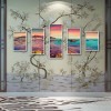 5 Panels Mountains River  - Full Round Diamond - 103x45cm