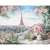 Eiffel Tower Flowers - Full Round Diamond - 40*30cm