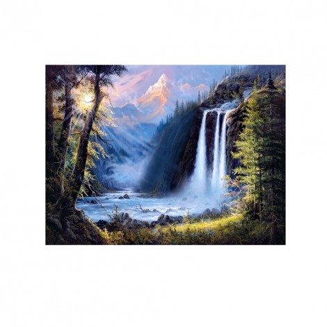 Waterfall Scenery - Full Round Diamond - 40x30cm