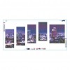 City 5-pictures - Full Round Diamond - 95x45cm