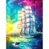 Color Sailboat - Full Round Diamond - 40x50cm