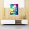 Color Sailboat - Full Round Diamond - 40x50cm