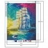 Color Sailboat - Full Round Diamond - 40x50cm