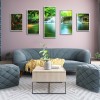 5 Panels Mountains River  - Full Round Diamond - 103x45cm