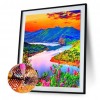 Diamond Painting Kits Purple Mountain and River Full Round Drill Handicraft