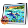 Dolphins - Partial Round Diamond - 40x50cm