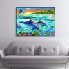 Dolphins - Partial Round Diamond - 40x50cm