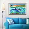 Dolphins - Partial Round Diamond - 40x50cm