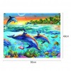 Dolphins - Partial Round Diamond - 40x50cm
