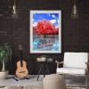 DIY Full Round Diamond Painting Maple Forest Picture Rhinestone Wall Mosaic