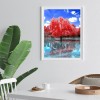 DIY Full Round Diamond Painting Maple Forest Picture Rhinestone Wall Mosaic
