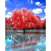 DIY Full Round Diamond Painting Maple Forest Picture Rhinestone Wall Mosaic