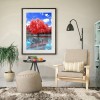 DIY Full Round Diamond Painting Maple Forest Picture Rhinestone Wall Mosaic