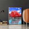 DIY Full Round Diamond Painting Maple Forest Picture Rhinestone Wall Mosaic