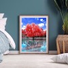 DIY Full Round Diamond Painting Maple Forest Picture Rhinestone Wall Mosaic