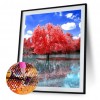 DIY Full Round Diamond Painting Maple Forest Picture Rhinestone Wall Mosaic