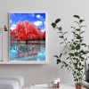 DIY Full Round Diamond Painting Maple Forest Picture Rhinestone Wall Mosaic