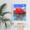 DIY Full Round Diamond Painting Maple Forest Picture Rhinestone Wall Mosaic