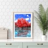 DIY Full Round Diamond Painting Maple Forest Picture Rhinestone Wall Mosaic