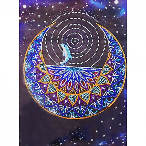 Dolphin Part - Special Shaped Diamond - 30x40cm
